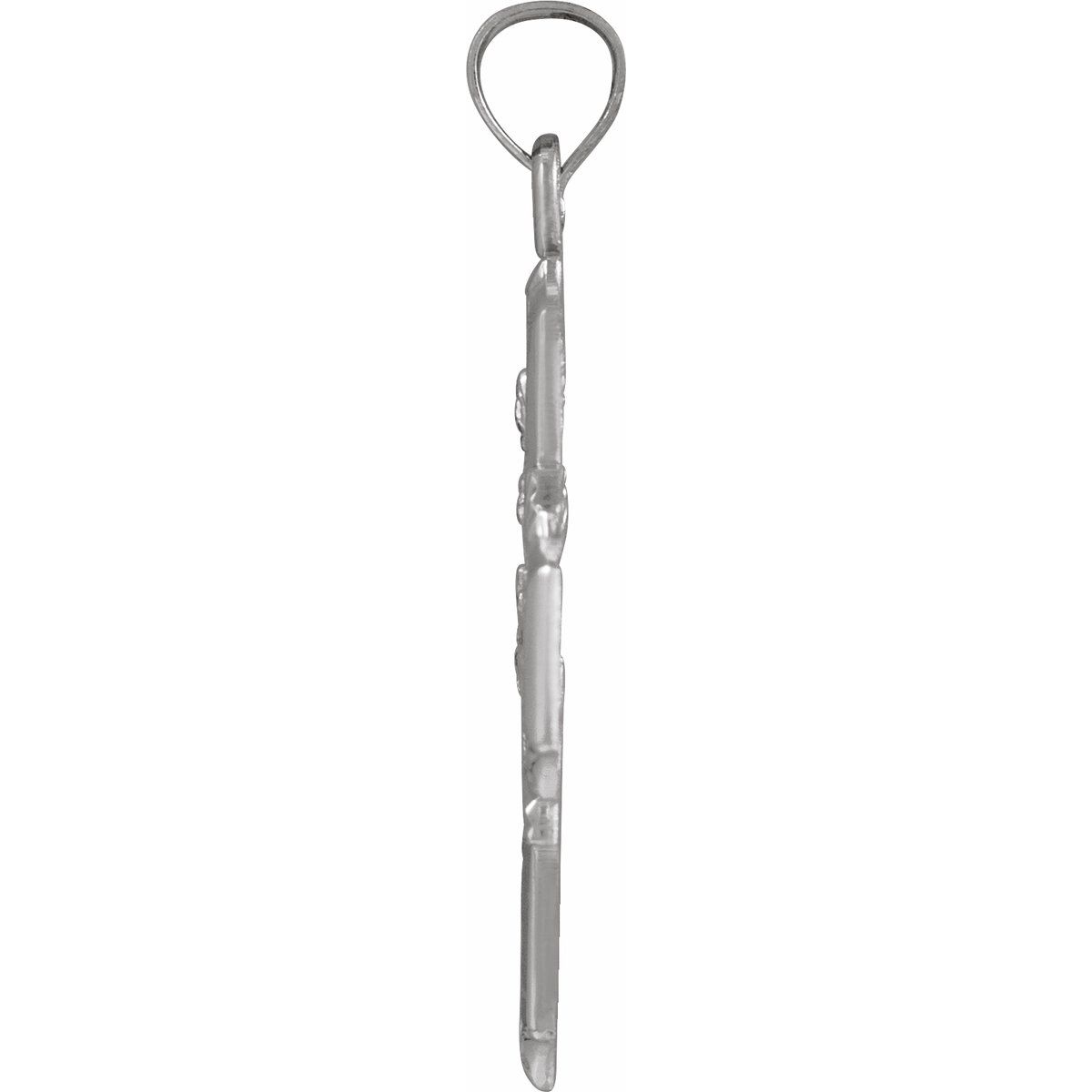 25x24 mm Four-Way Cross Medal in 14k white gold