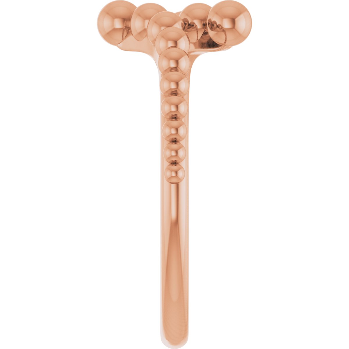 Open Beaded Bypass Ring in 14k rose gold