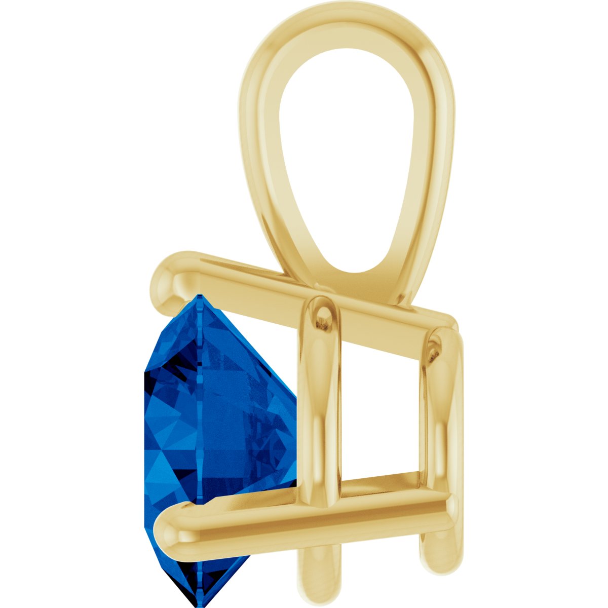 Lab-Grown Blue Sapphire Pendant in 14k yellow gold