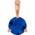 Lab-Grown Blue Sapphire Pendant in 14k rose gold