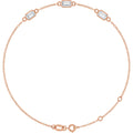 1 CTW Natural Diamond Bezel-Set 3-Stone Bracelet in 14k rose gold