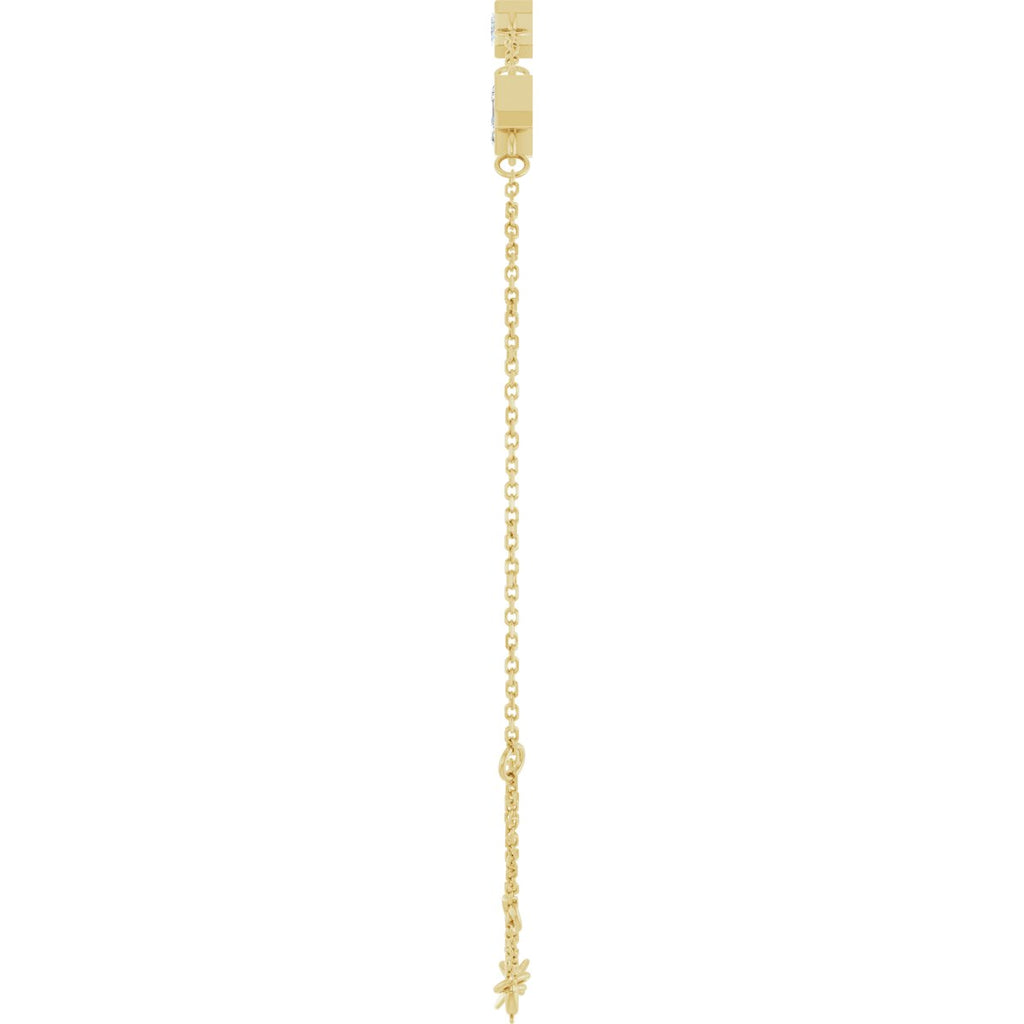 1 CTW Natural Diamond Bezel-Set 3-Stone Bracelet in 14k yellow gold