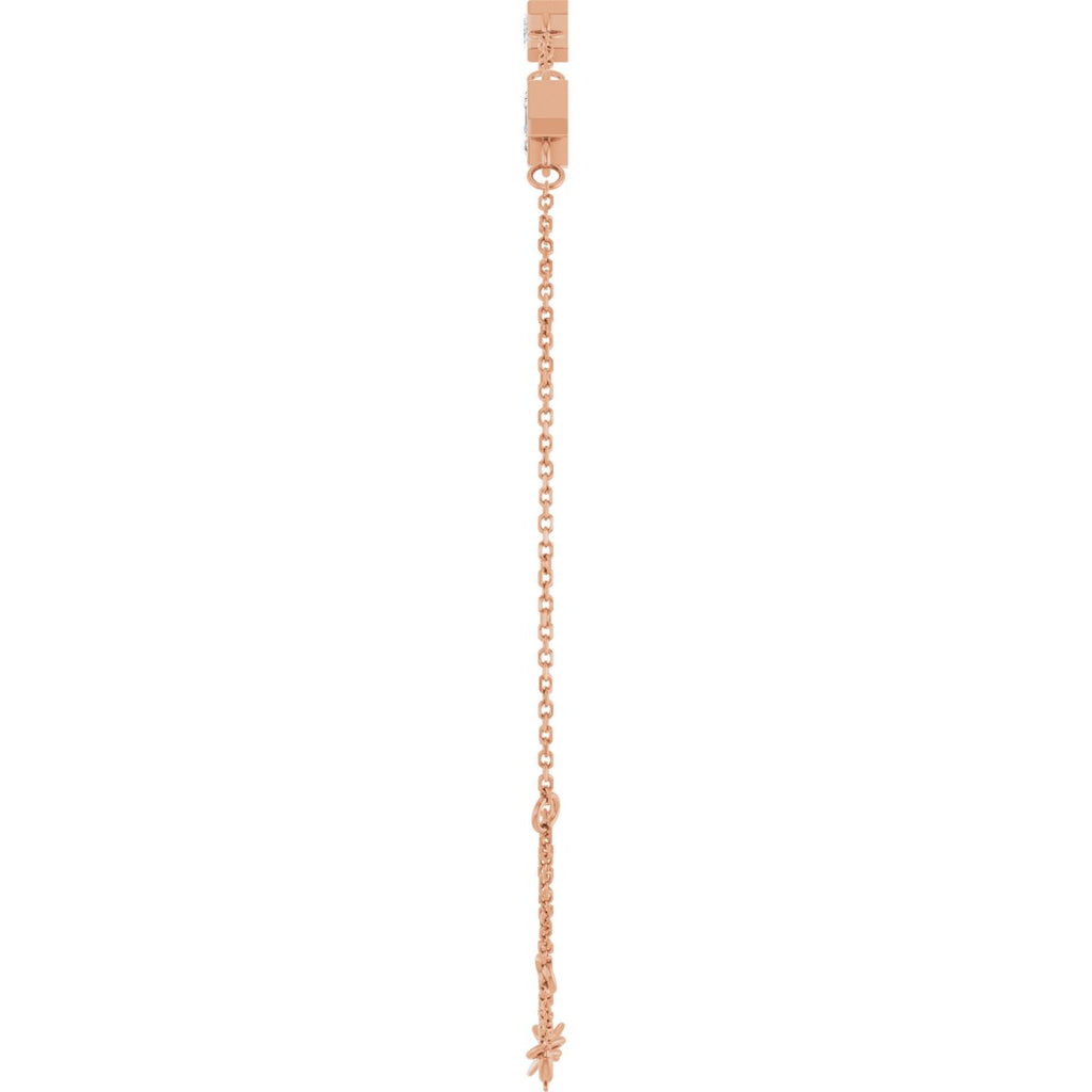 1 CTW Natural Diamond Bezel-Set 3-Stone Bracelet in 14k rose gold