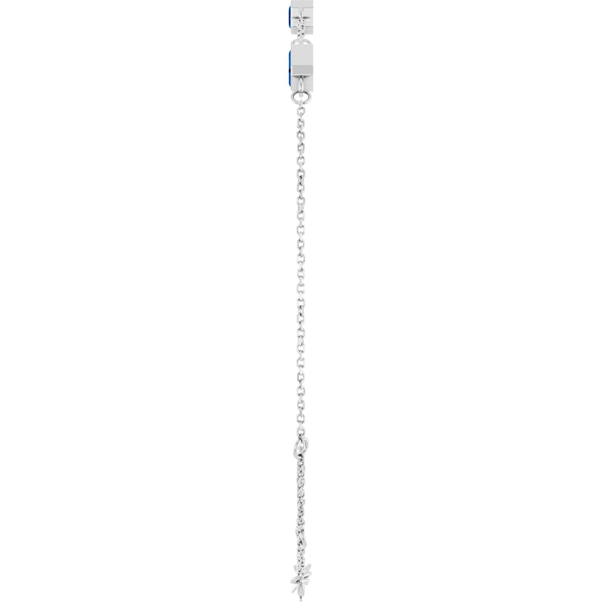 Lab-Grown Blue Sapphire Bezel-Set 3-Stone Bracelet in platinum
