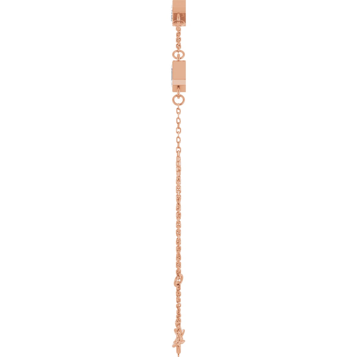 1 3/8 CTW Natural Diamond Bezel-Set 3-Stone Bracelet in 14k rose gold