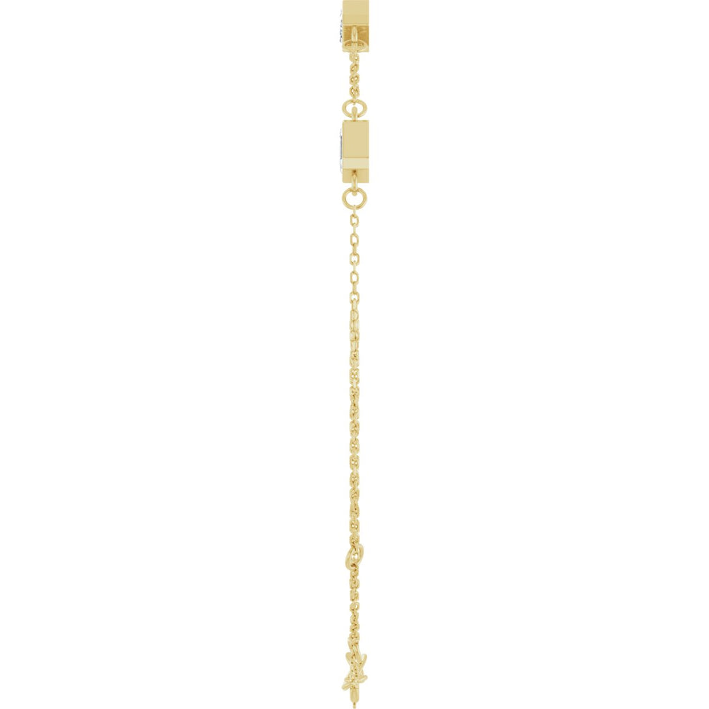 1 3/8 CTW Natural Diamond Bezel-Set 3-Stone Bracelet in 14k yellow gold