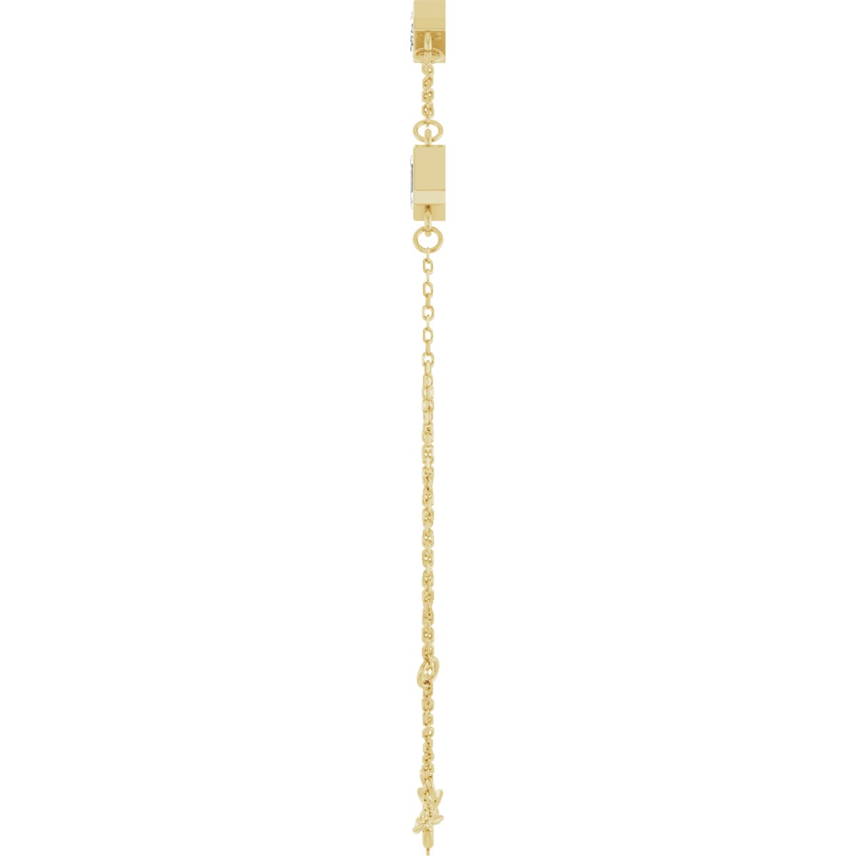 1 3/8 CTW Natural Diamond Bezel-Set 3-Stone Bracelet in 14k yellow gold