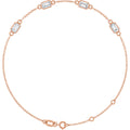 1 3/8 CTW Natural Diamond Bezel-Set 3-Stone Bracelet in 14k rose gold