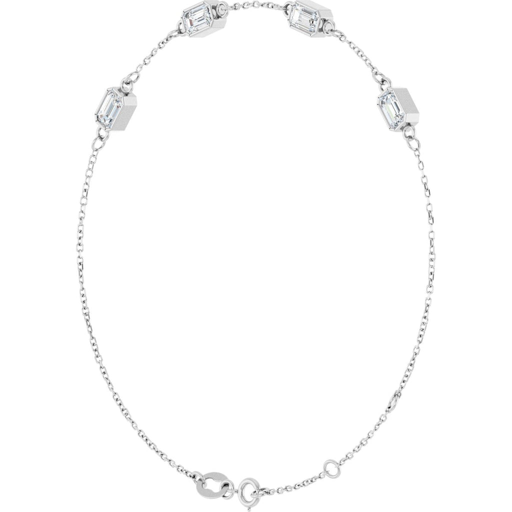 1 3/8 CTW Natural Diamond Bezel-Set 3-Stone Bracelet