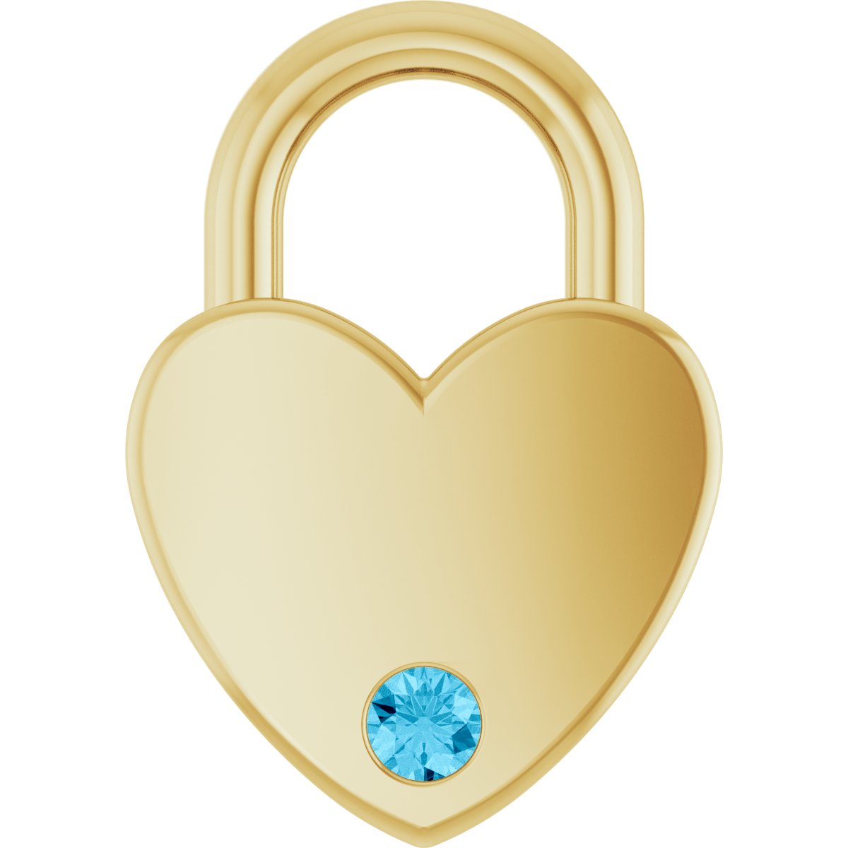 Natural Aquamarine Heart Locket Charm/Pendant in 14k yellow gold