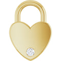 .03 CT Lab-Grown Diamond Heart Locket Charm/Pendant in 14k yellow gold