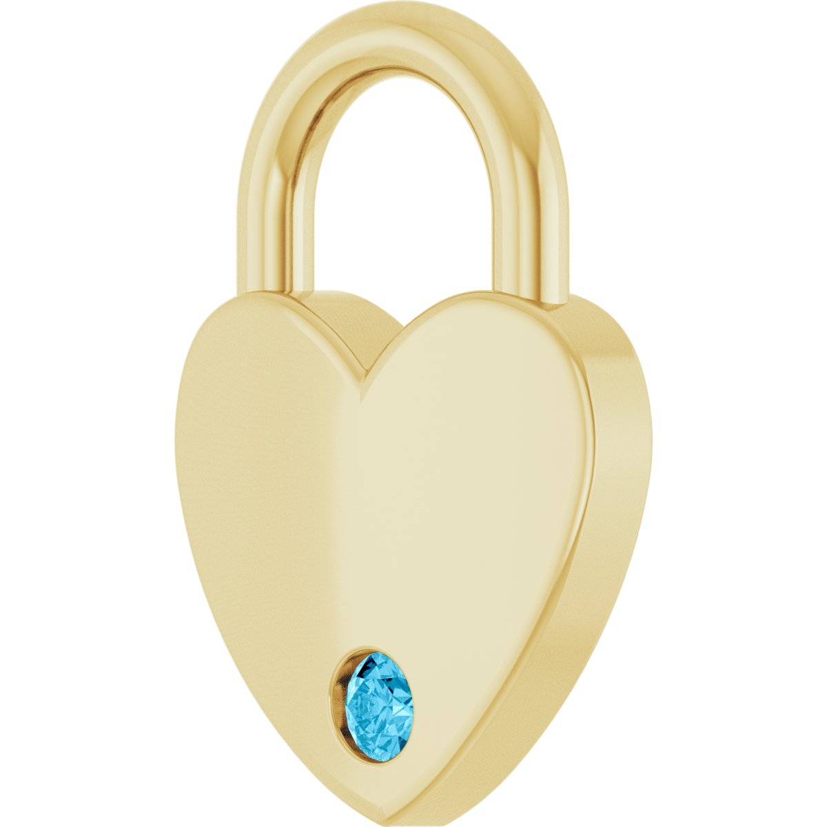 Natural Aquamarine Heart Locket Charm/Pendant in 14k yellow gold