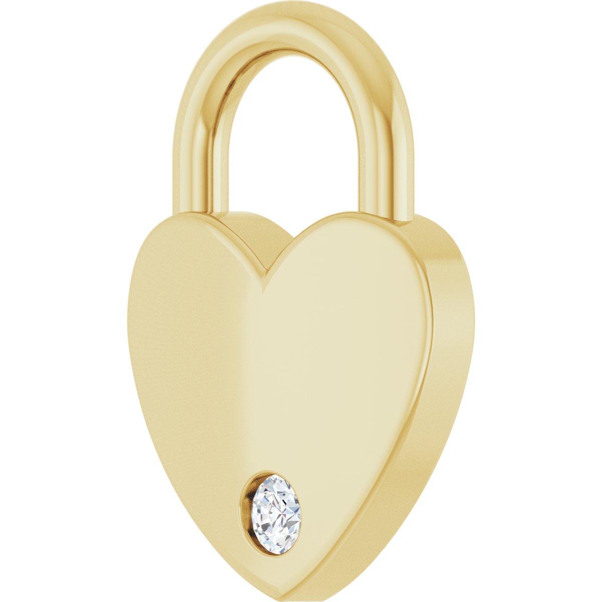 .03 CT Lab-Grown Diamond Heart Locket Charm/Pendant in 14k yellow gold