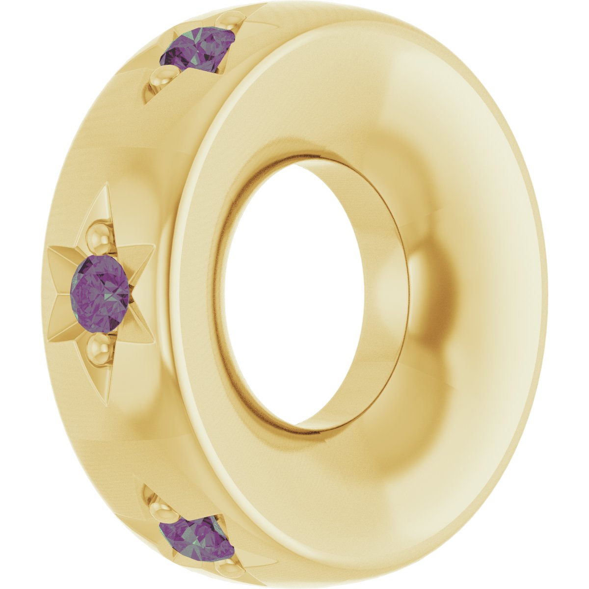 Lab-Grown Alexandrite Stackable Family Space Charm/Pendant in 14k yellow gold