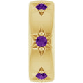 Natural Amethyst Stackable Family Space Charm/Pendant in 14k yellow gold