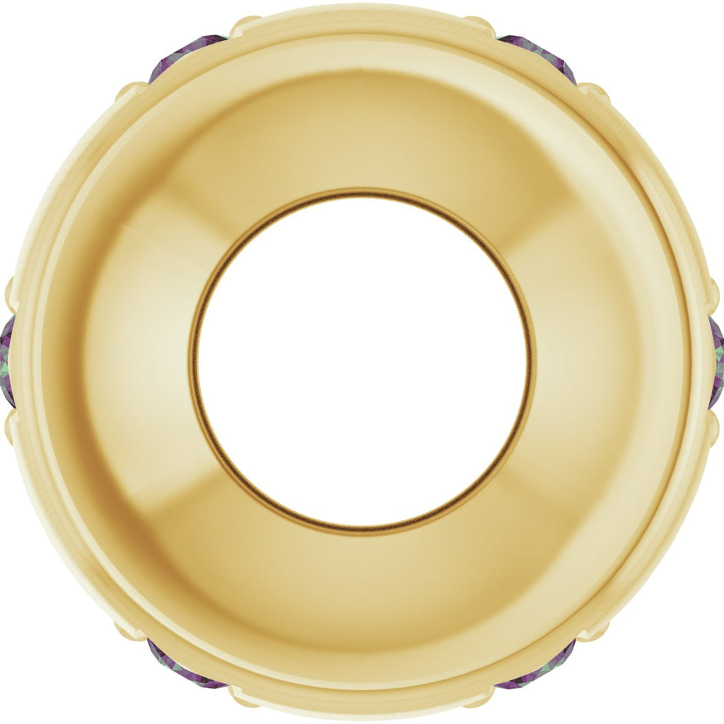 Lab-Grown Alexandrite Stackable Family Space Charm/Pendant in 14k yellow gold