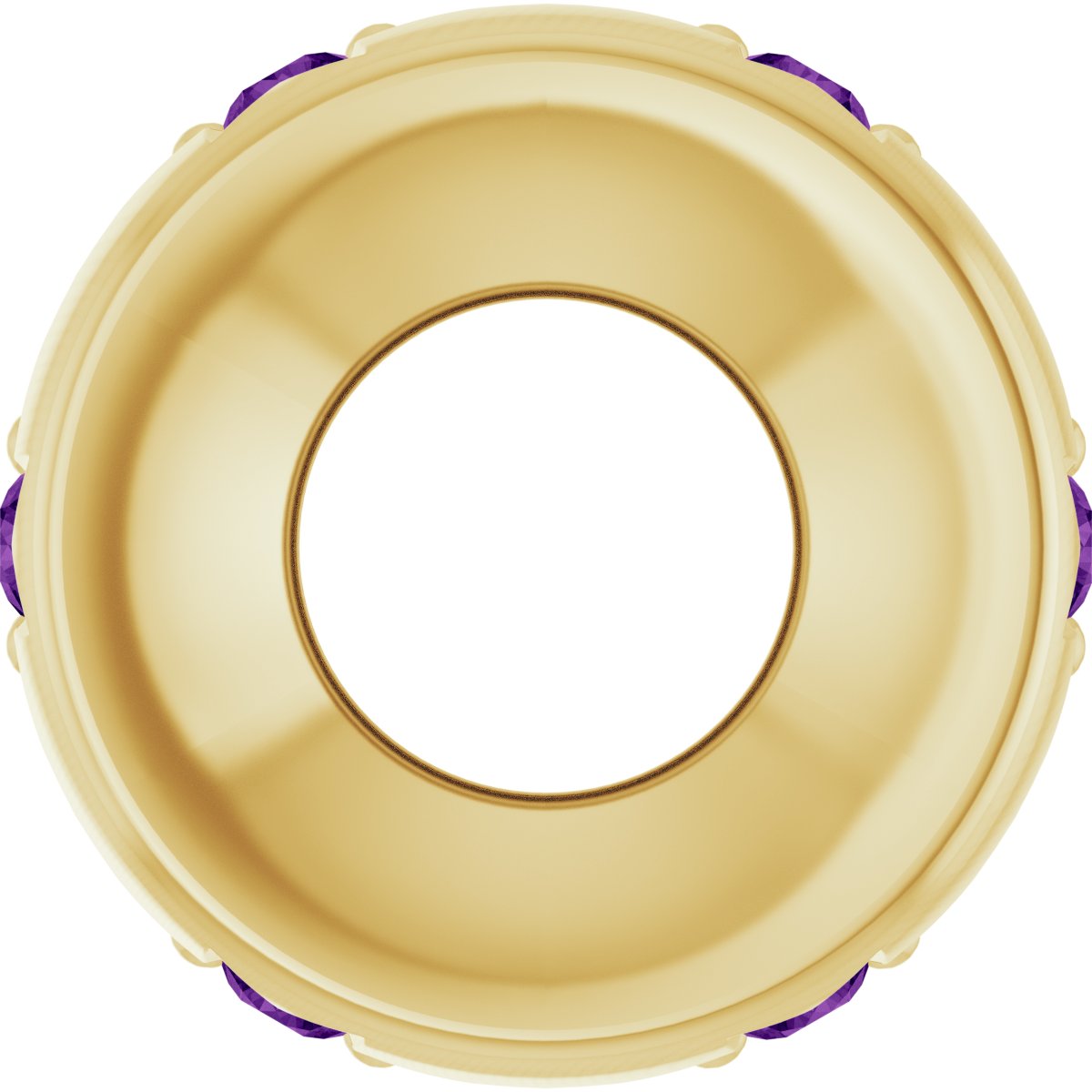 Natural Amethyst Stackable Family Space Charm/Pendant in 14k yellow gold