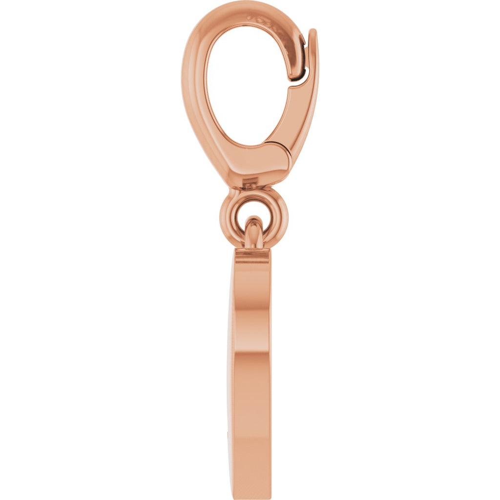 .02 CTW Natural Diamond Paw Print Heart Charm/Pendant in 14k rose gold