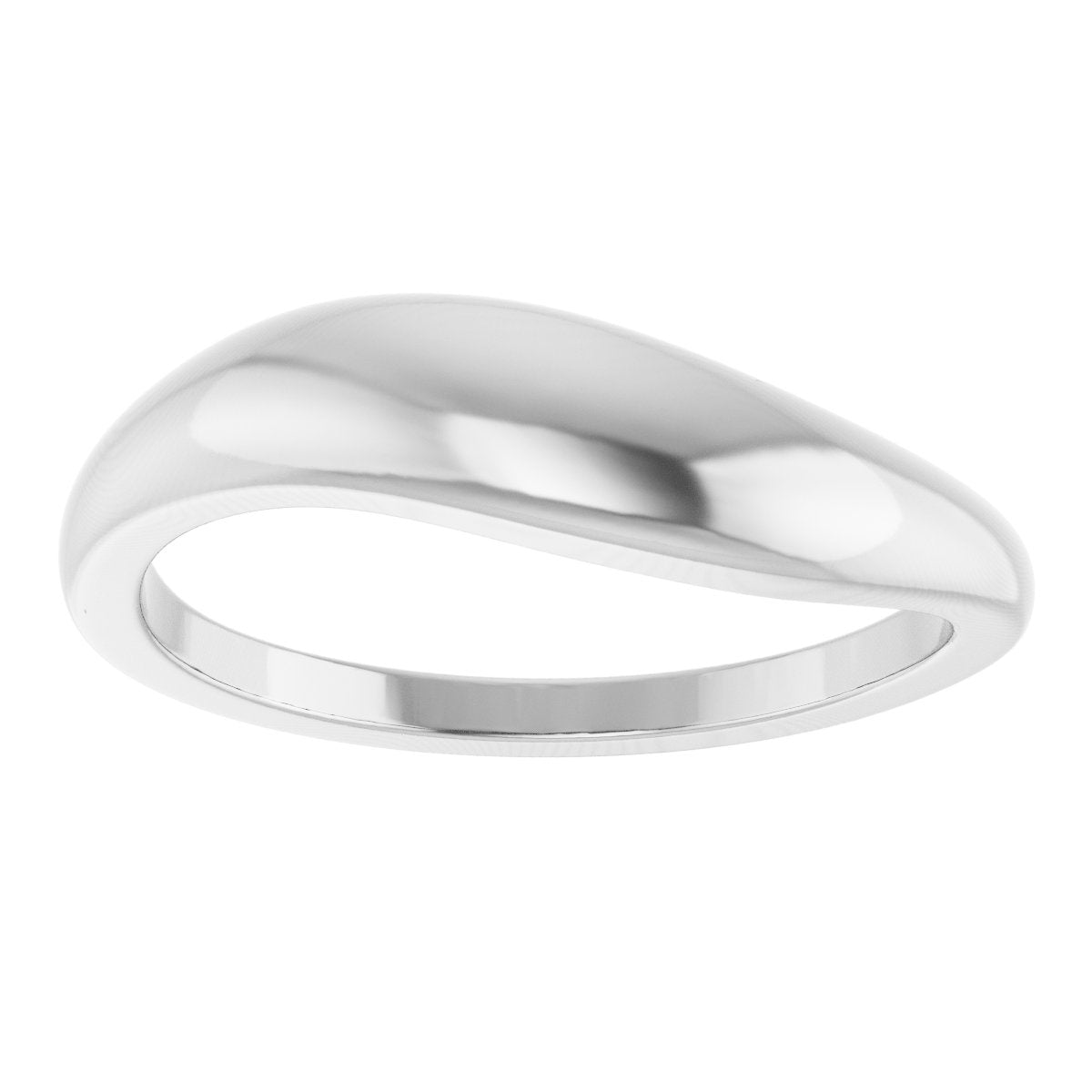 Freeform Dome Ring in 14k white gold