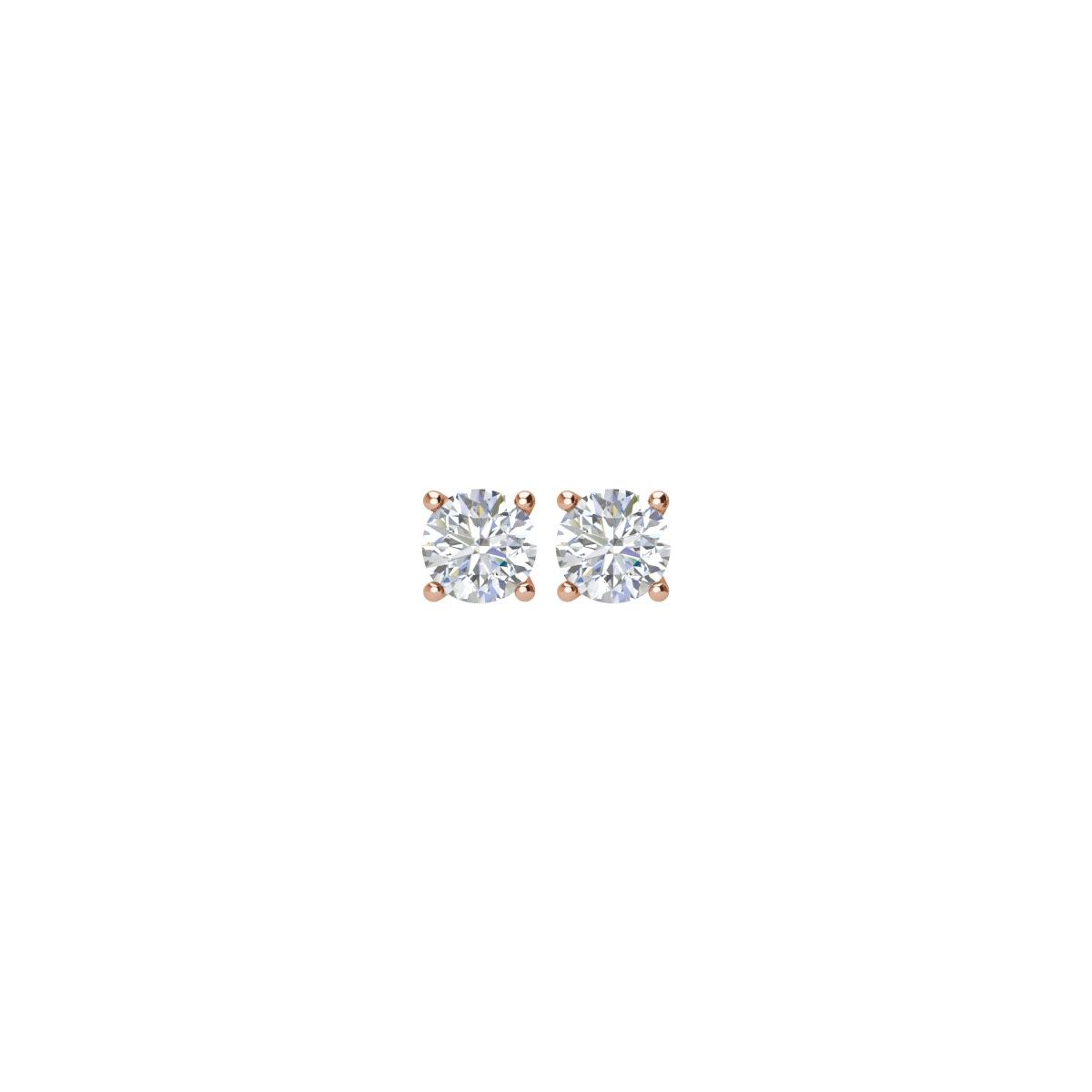 Natural Diamond Four-Prong Stud Earrings in 14k rose gold