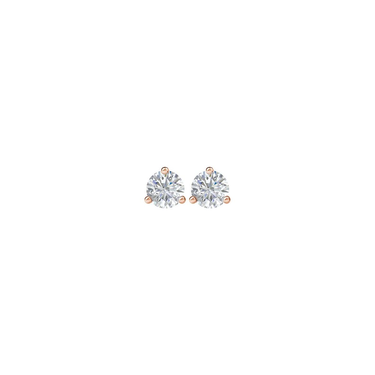 1 1/2 CTW Natural Diamond Stud Earrings in 14k rose gold