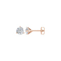 1 CTW Natural Diamond Stud Earrings in 14k rose gold