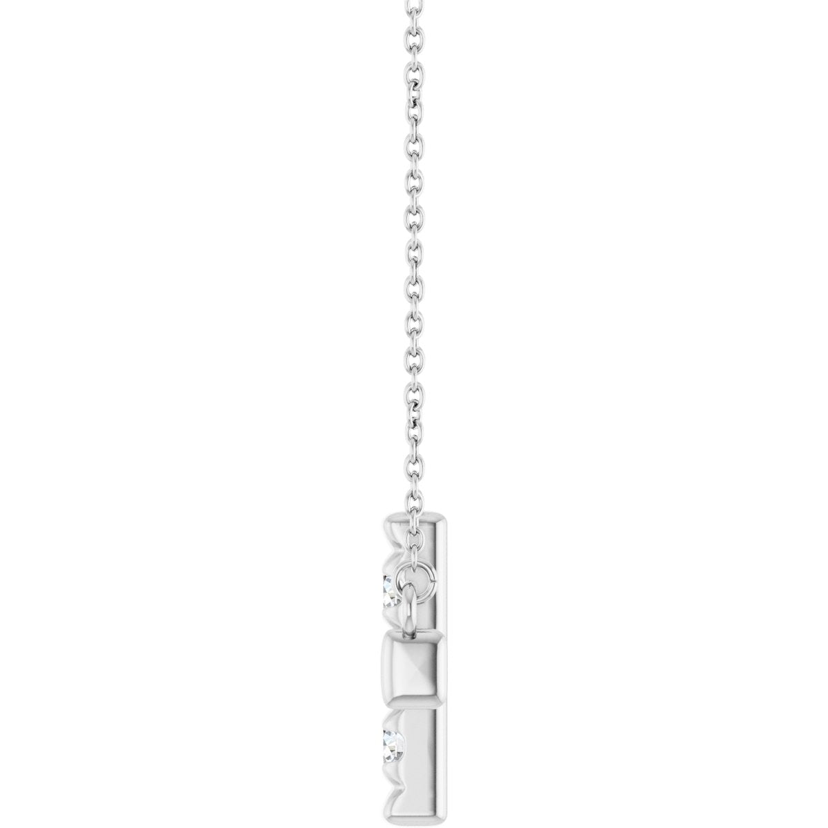 3/4 CTW Natural Diamond Sideways Cross Necklace