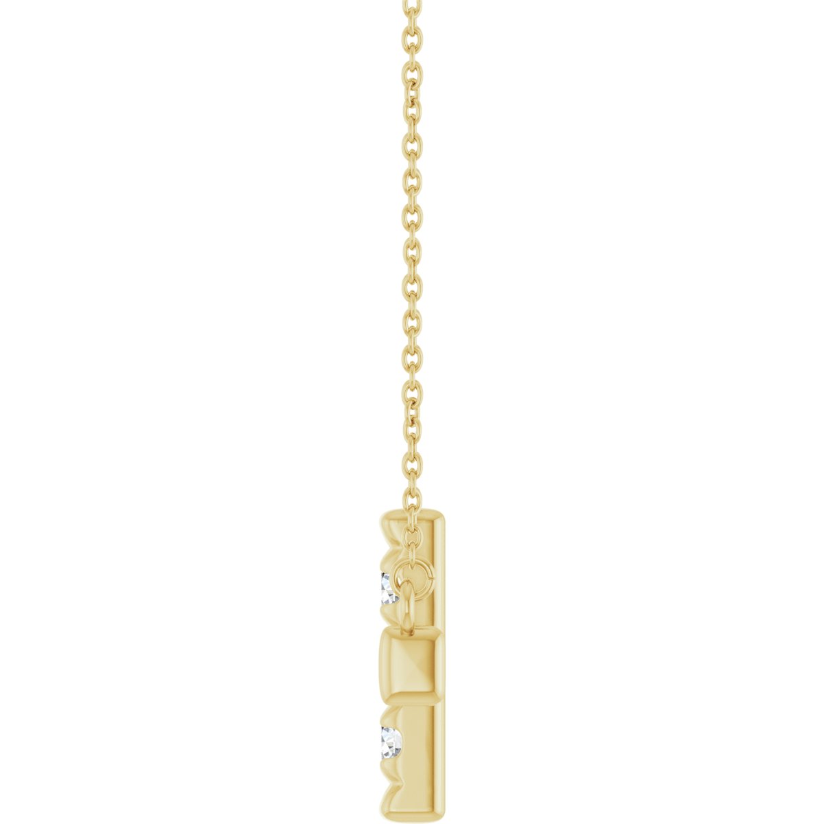 3/4 CTW Natural Diamond Sideways Cross Necklace in 14k yellow gold