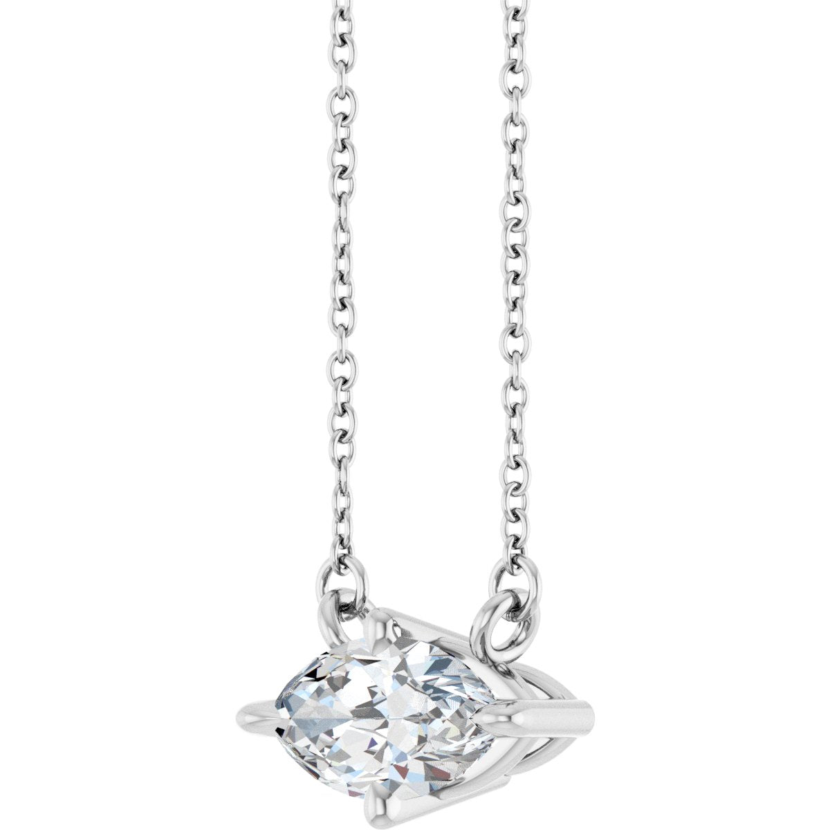 1 CT Lab-Grown Diamond Solitaire Necklace in 14k white gold