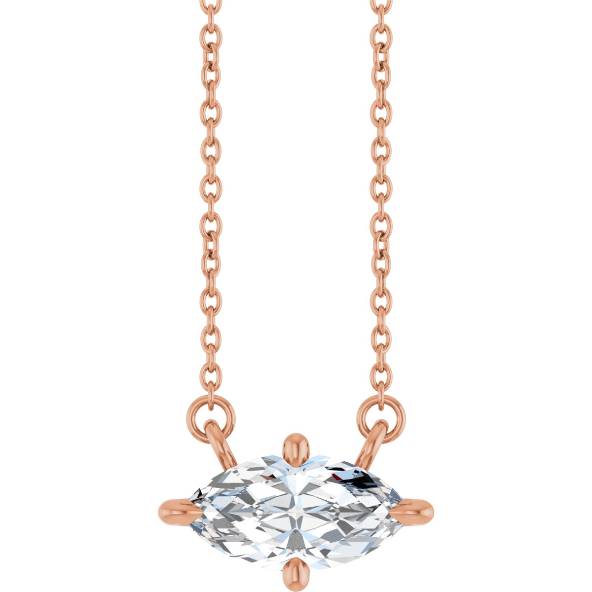 1 CT Lab-Grown Diamond Solitaire Necklace in 14k rose gold