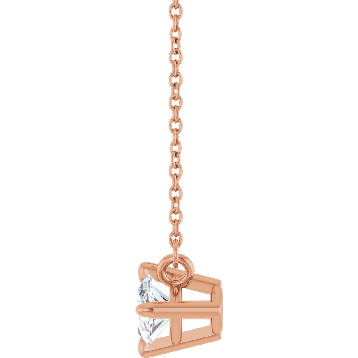 1 CT Lab-Grown Diamond Solitaire Necklace in 14k rose gold