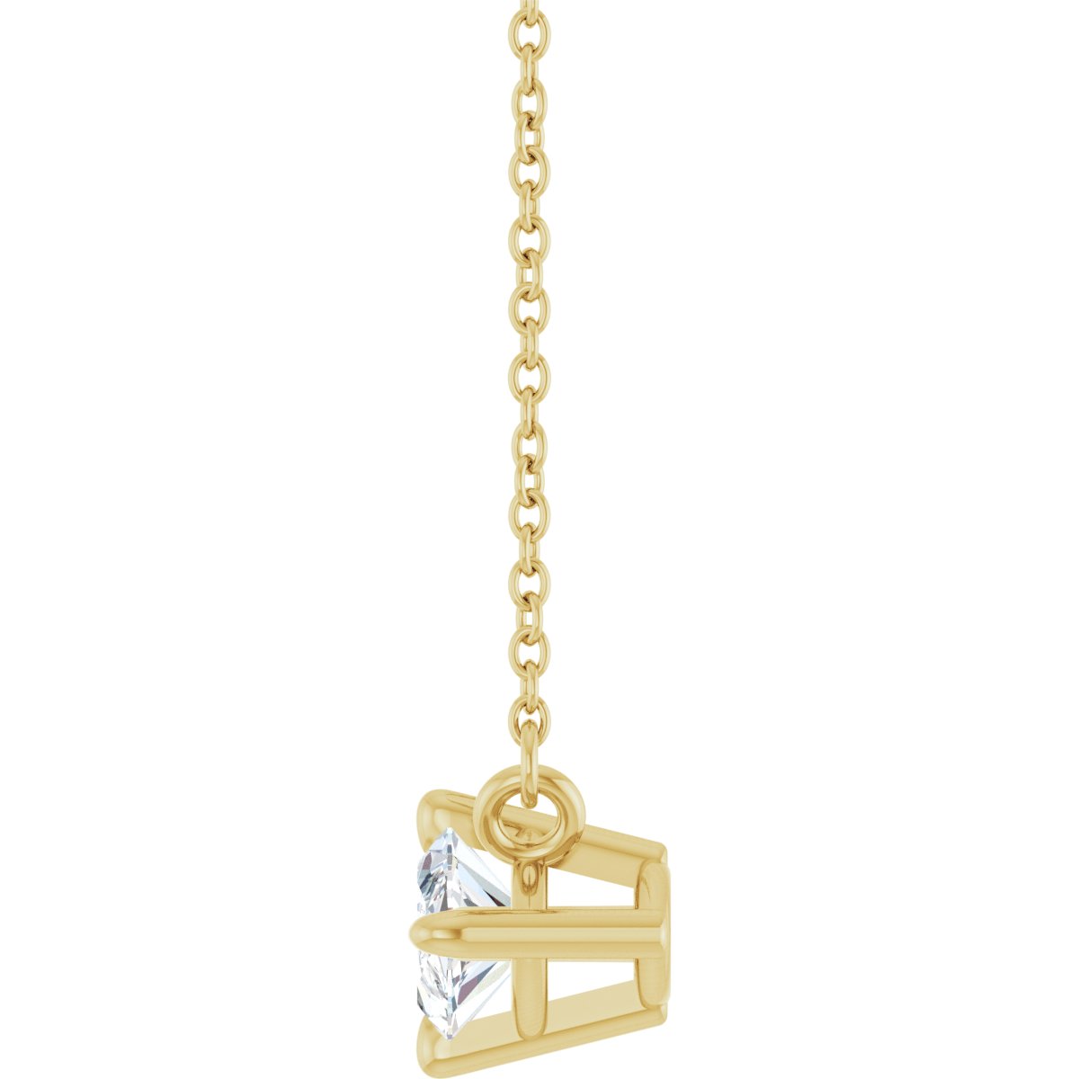 1 CT Lab-Grown Diamond Solitaire Necklace in 14k yellow gold
