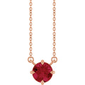 Lab-Grown Ruby Necklace in 14k rose gold
