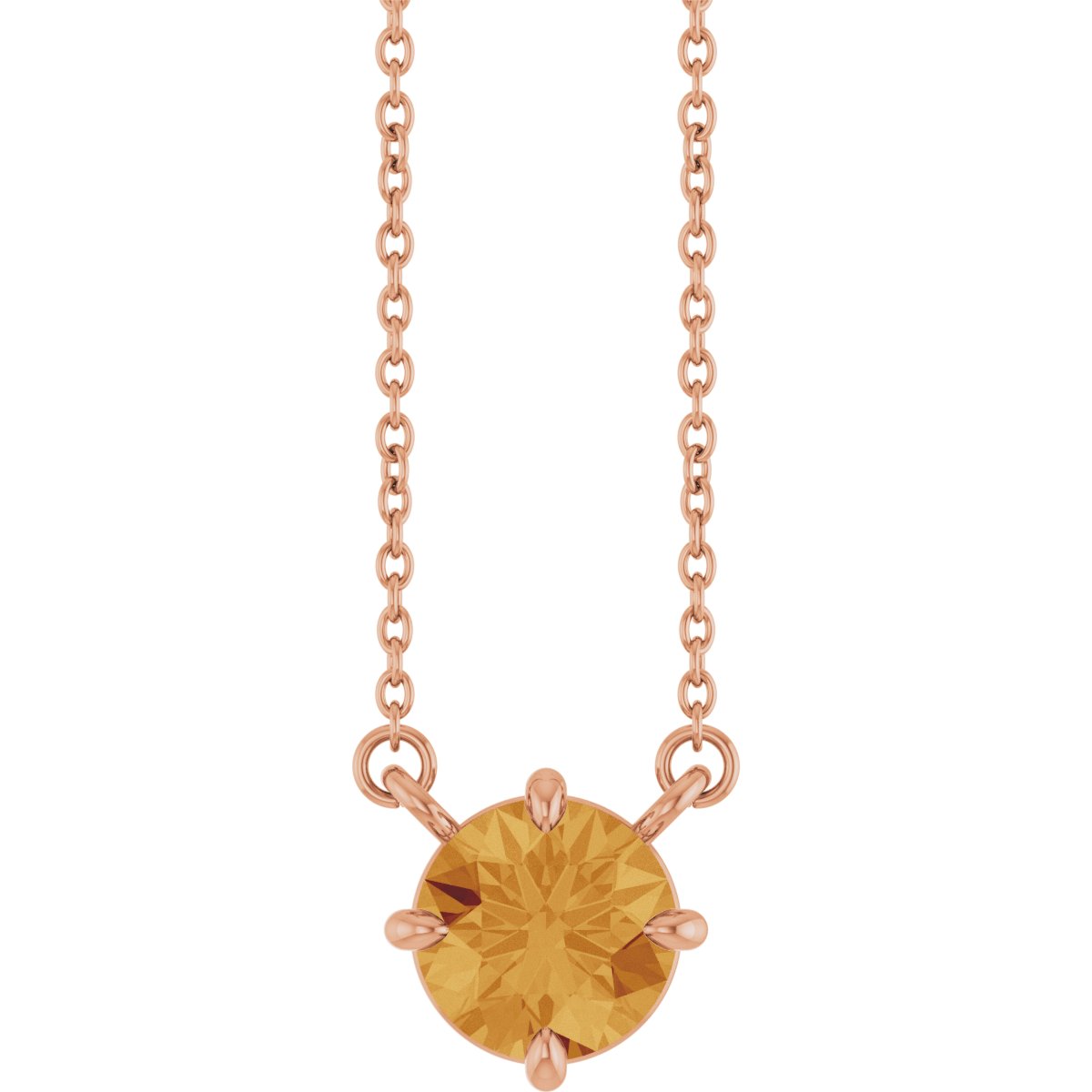 Natural Citrine Necklace in 14k rose gold