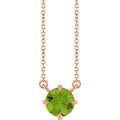 Natural Peridot Necklace in 14k rose gold