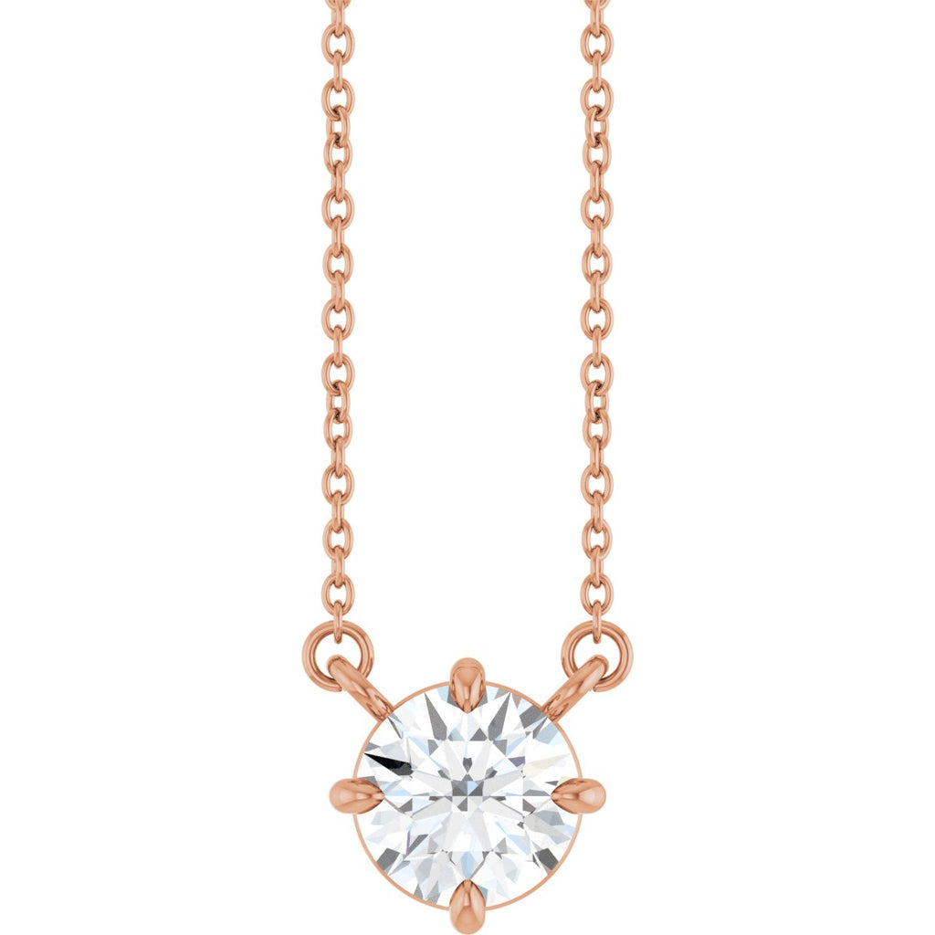 1 CT Lab-Grown Diamond Necklace in 14k rose gold