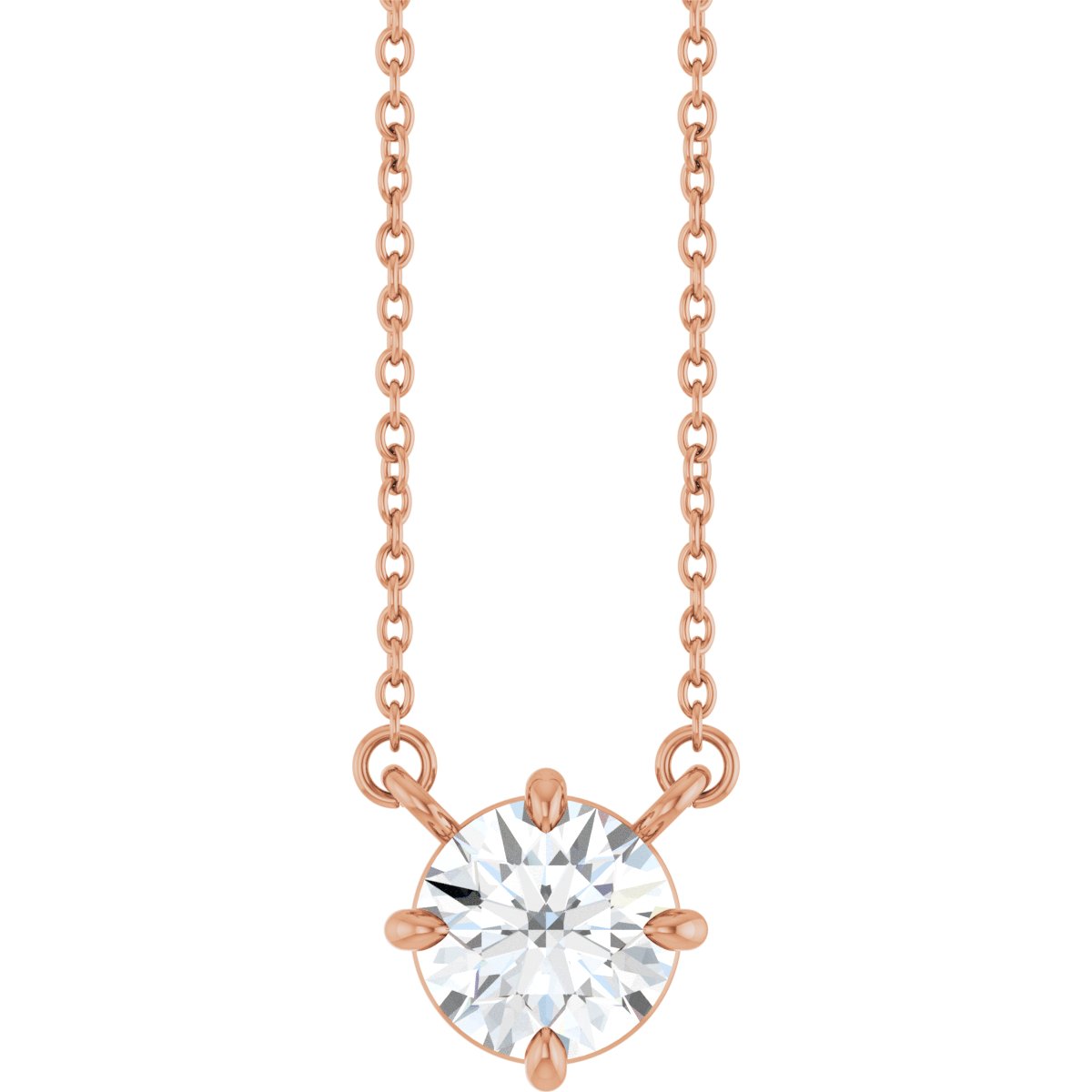 1 CT Lab-Grown Diamond Necklace in 14k rose gold