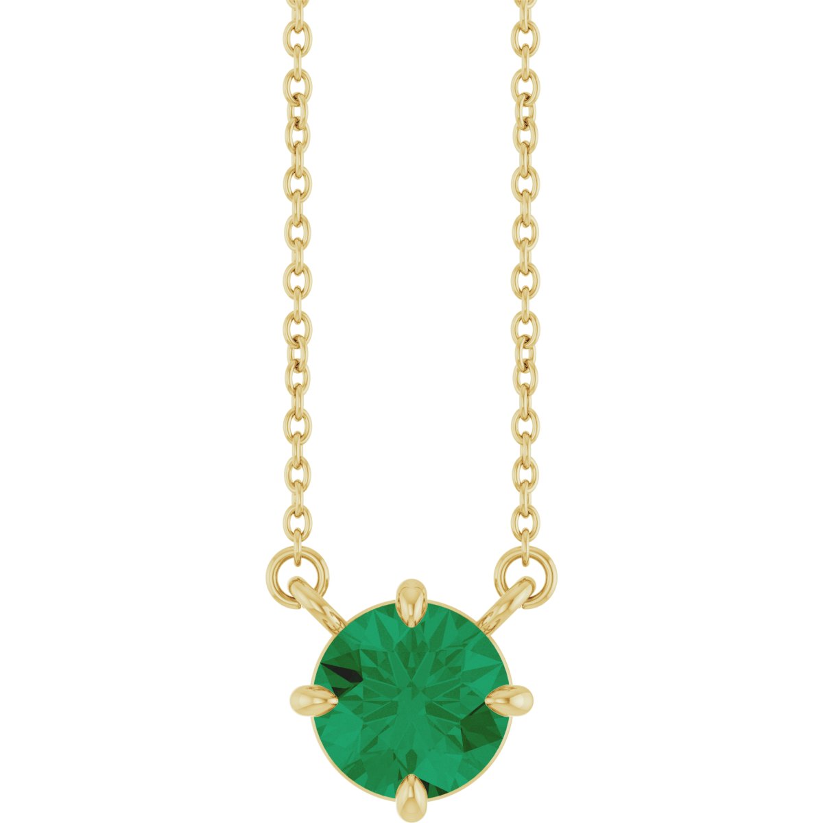 Lab-Grown Emerald Necklace in 14k yellow gold