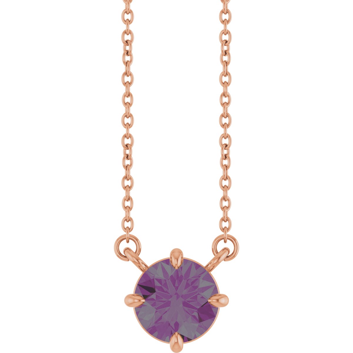 Lab-Grown Alexandrite Necklace in 14k rose gold