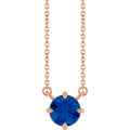 Lab-Grown Blue Sapphire Necklace in 14k rose gold