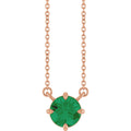 Lab-Grown Emerald Necklace in 14k rose gold