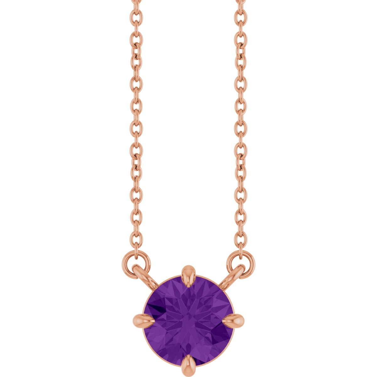 Natural Amethyst Necklace in 14k rose gold