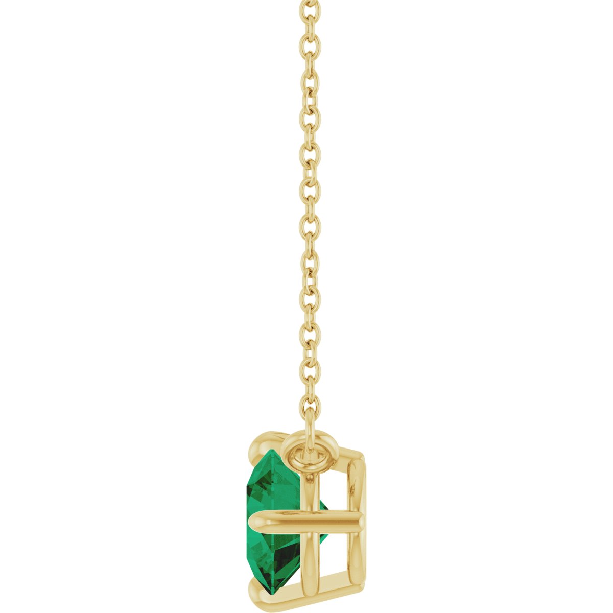 Lab-Grown Emerald Necklace in 14k yellow gold