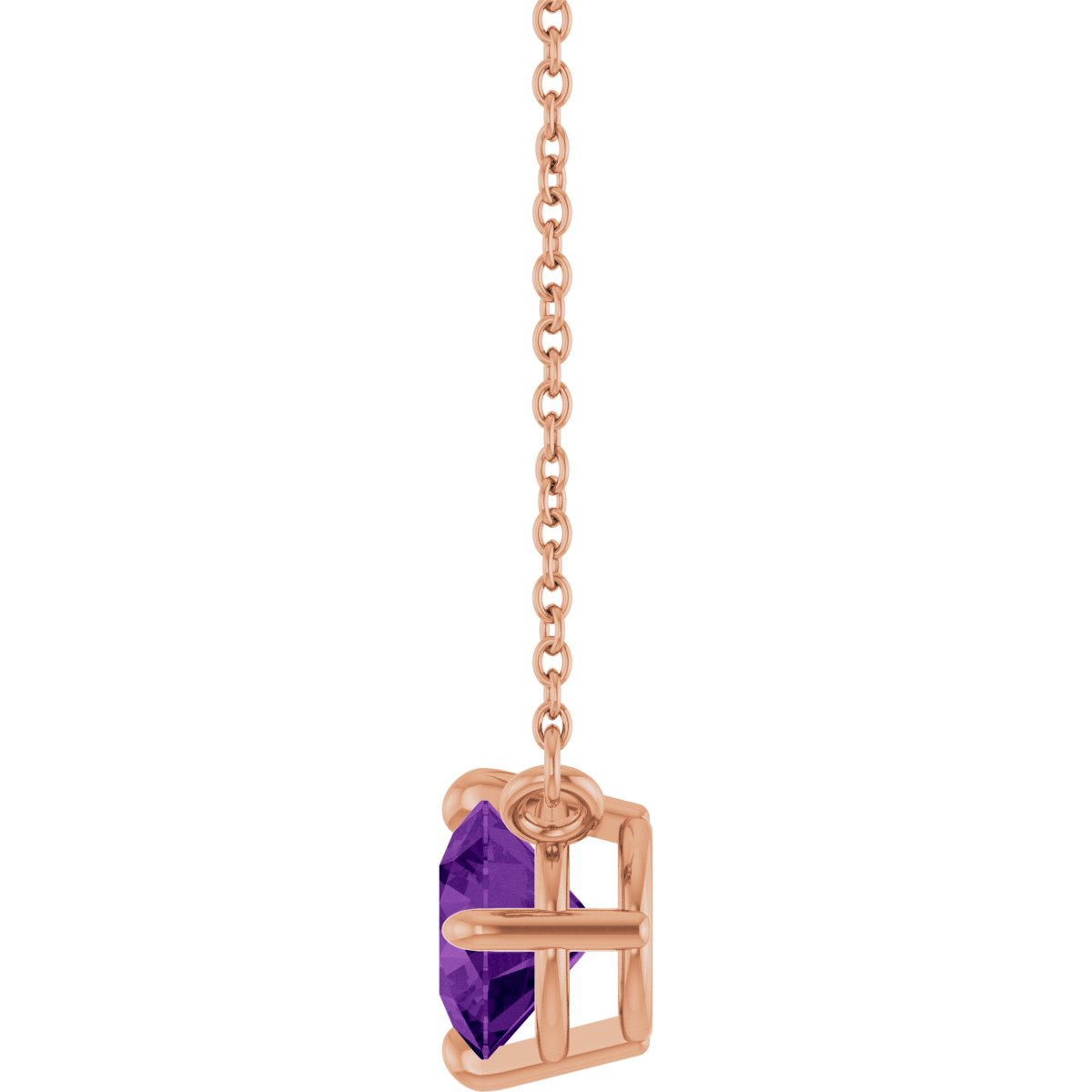 Natural Amethyst Necklace in 14k rose gold