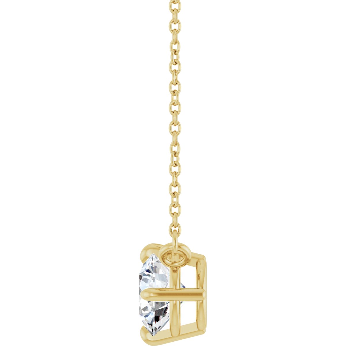1 CT Lab-Grown Diamond Necklace in 14k yellow gold