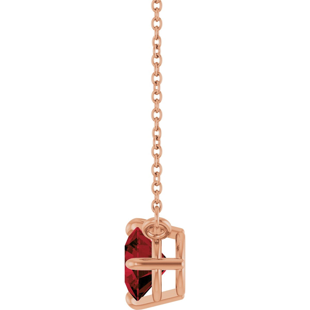 Natural Mozambique Garnet Necklace in 14k rose gold