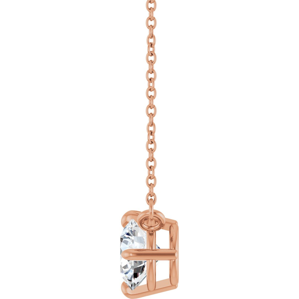 1 CT Lab-Grown Diamond Necklace in 14k rose gold