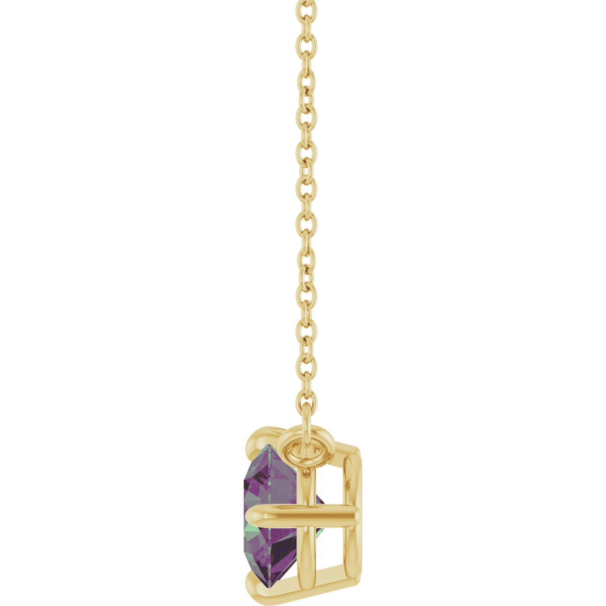 Lab-Grown Alexandrite Necklace in 14k yellow gold