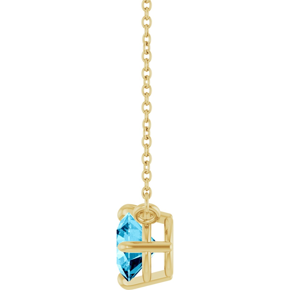 Natural Aquamarine Necklace in 14k yellow gold