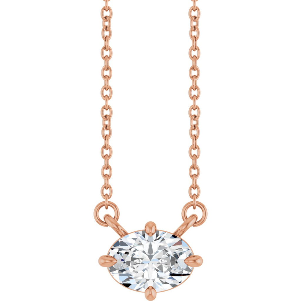 3/4 CT Lab-Grown Diamond Solitaire Necklace in 14k rose gold